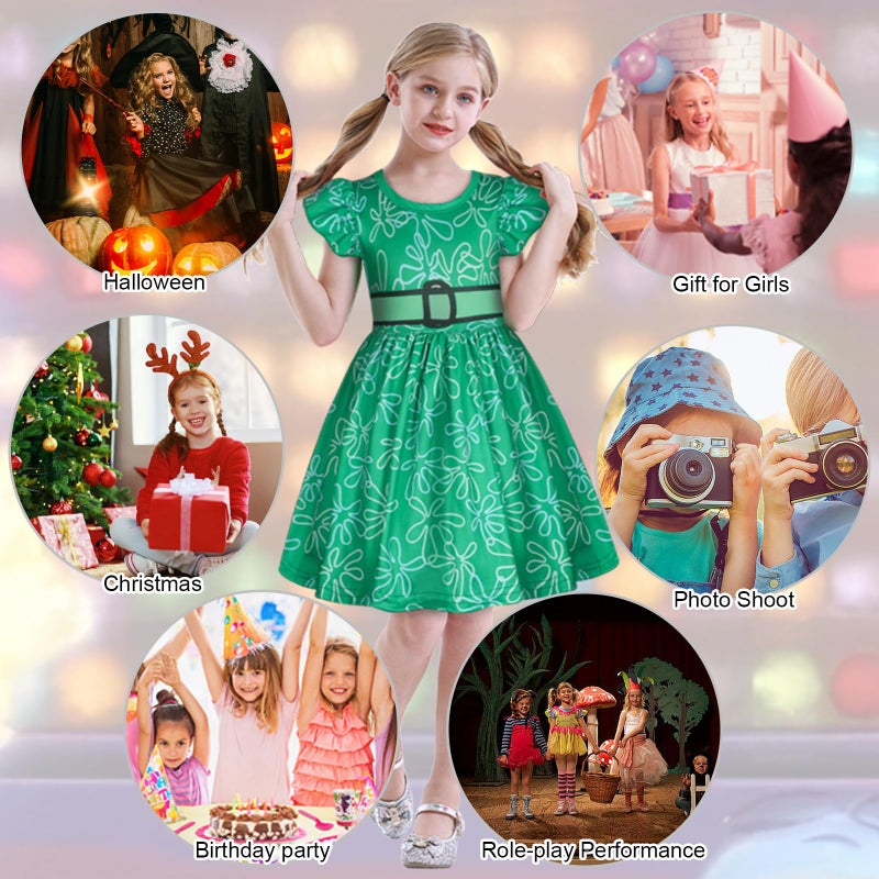 HenzWorld Joy Princess Dress Costume Kids 3T Costumes Girl Joy Princess Dress Princess Dress Role Play Outfits Green Size 3T 4T Toddler Girl Costume - Image 5